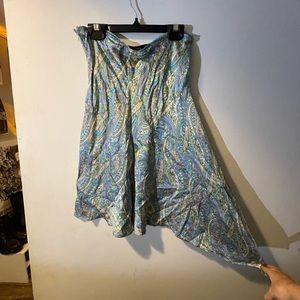 Paisley print asymmetrical skirt